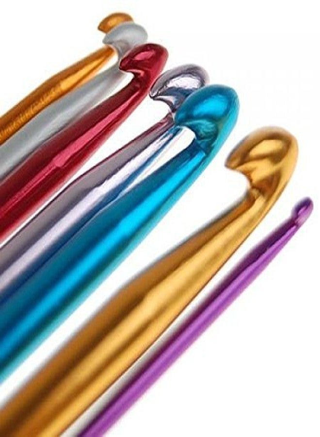 بينديا مجموعة بينديا المكونة من 12 قطعة من إبر الكروشيه المصنوعة من الألومنيوم متعدد الألوان للخياطة والحرف اليدوية والغزل والكنزات الصوفية والأقمشة (مقاس من 2.0 مم إلى 8.0 مم) - Image 2